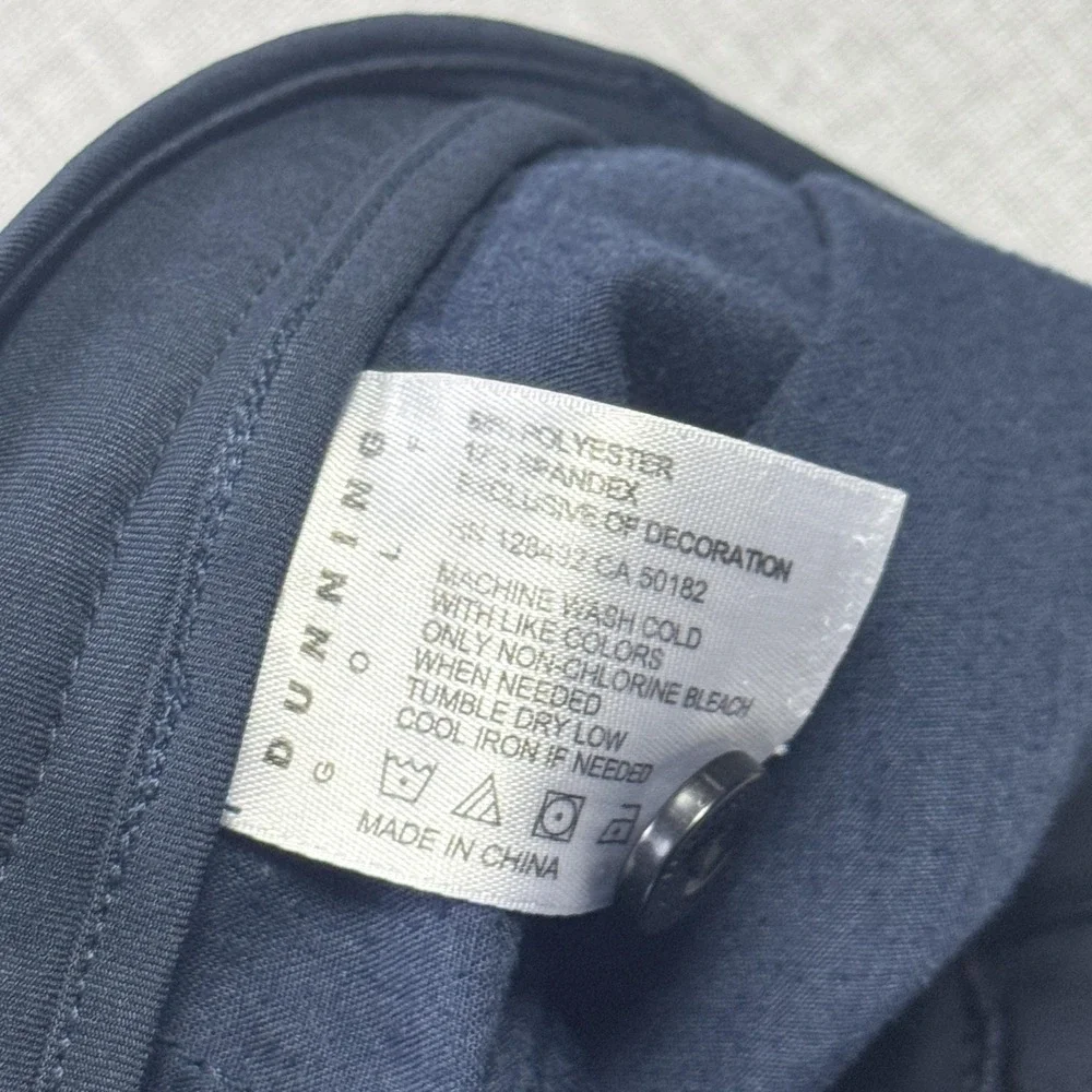 Dunning Golf Pants Mens 36x30 Blue Dress Pants Straight‎ Leg Microfiber Stretch